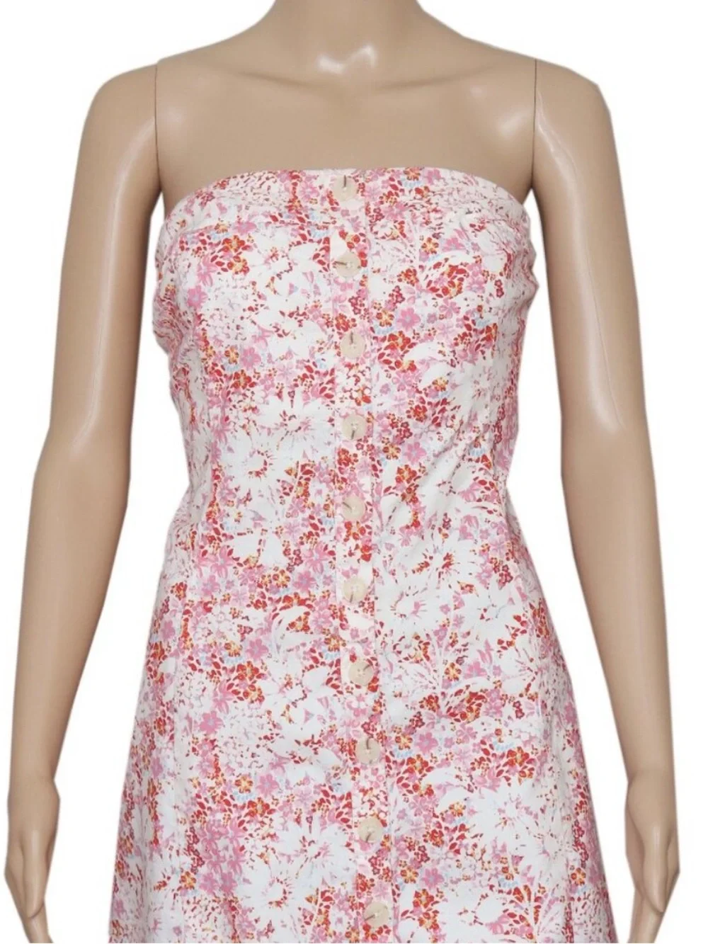 NWT Free People Tomas Mini Dress Floral Printed Strapless Smocked L $128